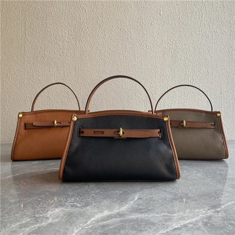 Mugrs™ Chic Leather Kelly Tote Bag