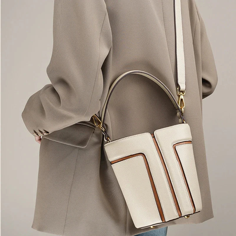 Mugrs™ Leather Patchwork Mini Bucket Bag