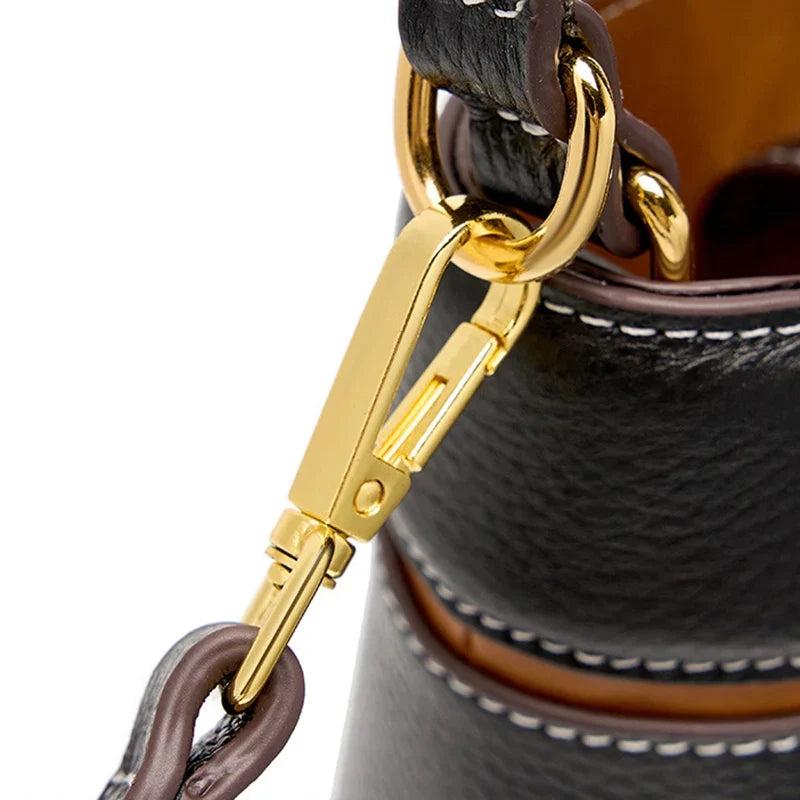 Mugrs™ Leather Patchwork Mini Bucket Bag