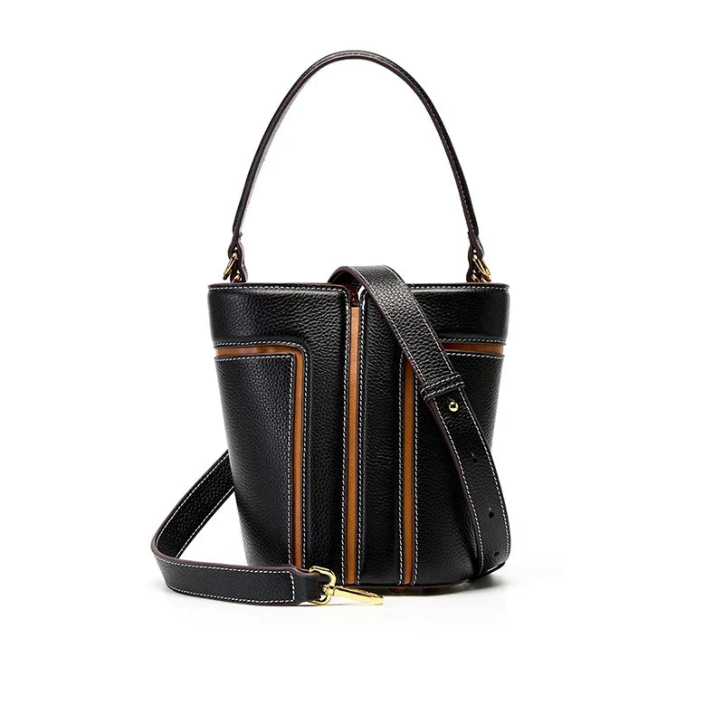 Mugrs™ Leather Patchwork Mini Bucket Bag