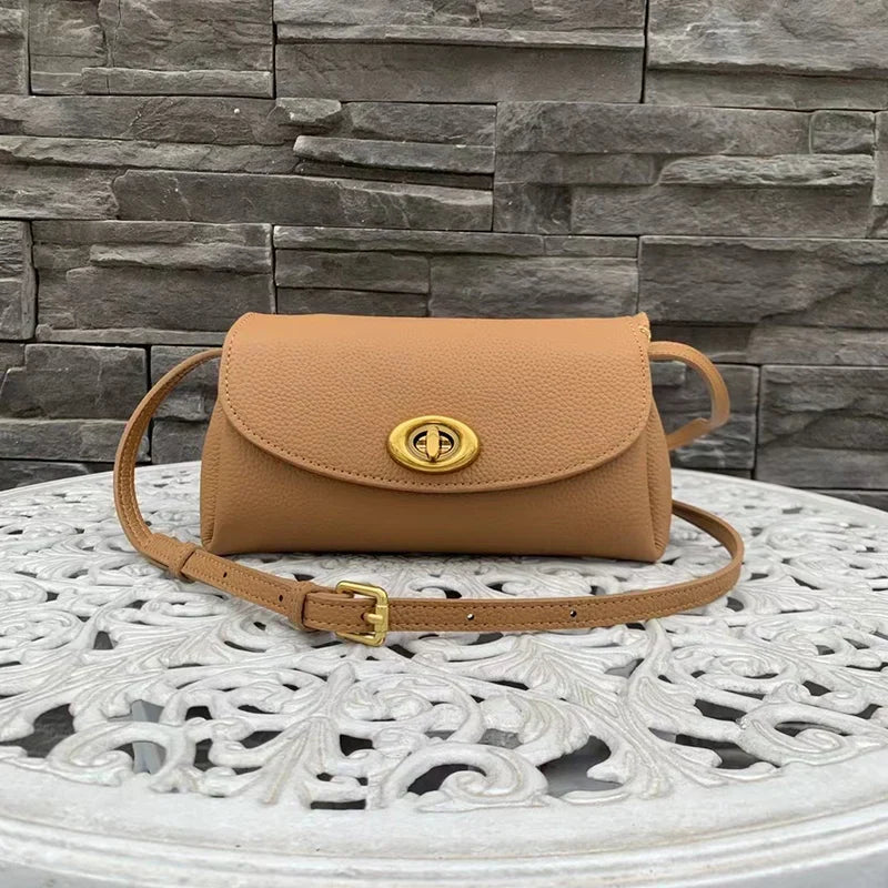 Mugrs™ Button Simple Leather Mini Shoulder Bag