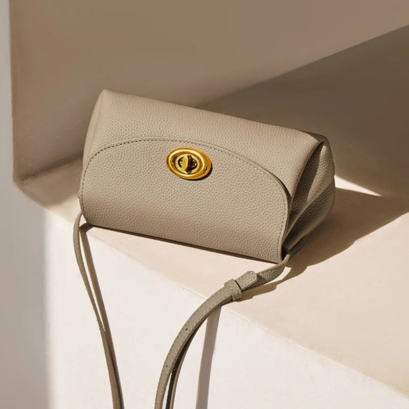 Mugrs™ Button Simple Leather Mini Shoulder Bag