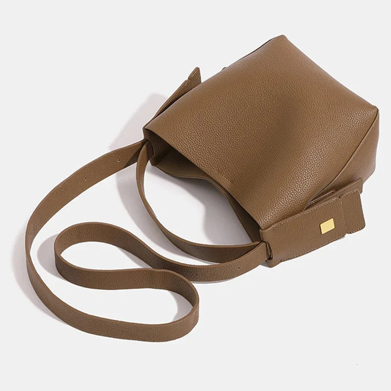 Mugrs™ Soft Leather Bucket Bag With Large Capacity