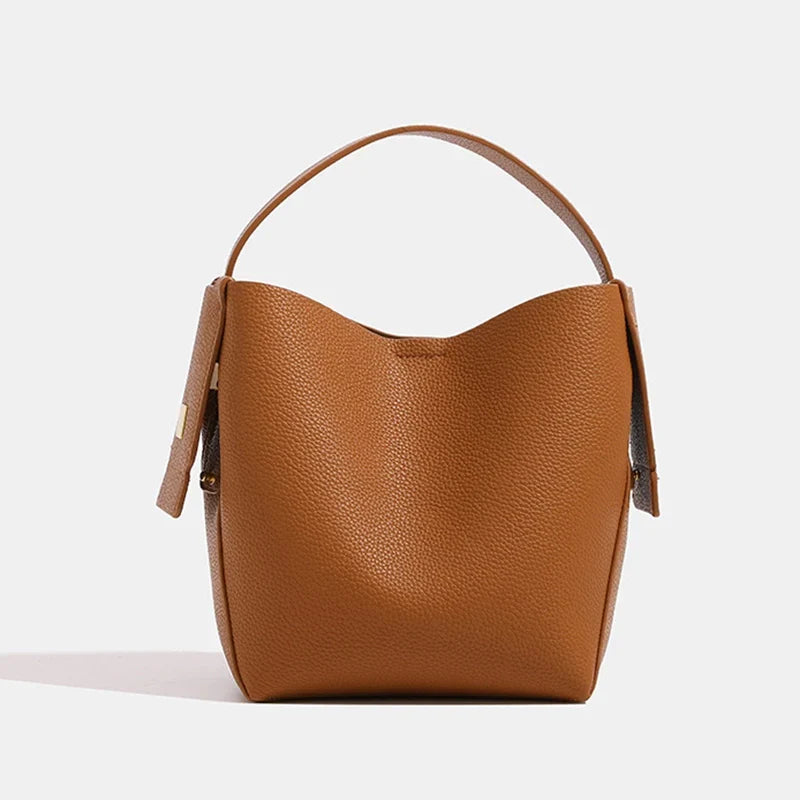 Mugrs™ Soft Leather Bucket Bag With Large Capacity
