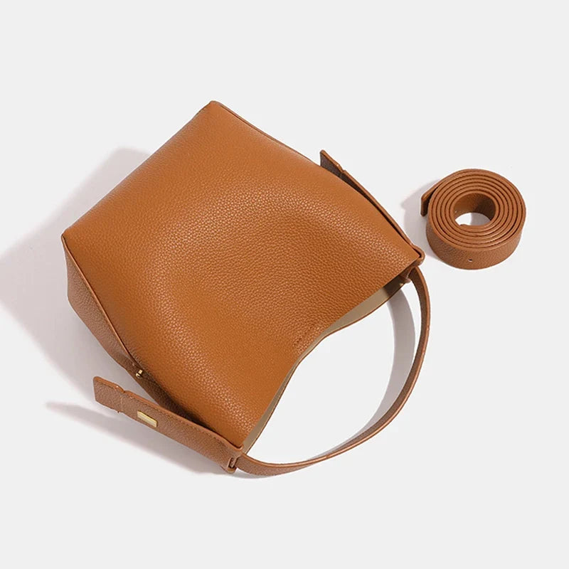 Mugrs™ Soft Leather Bucket Bag With Large Capacity