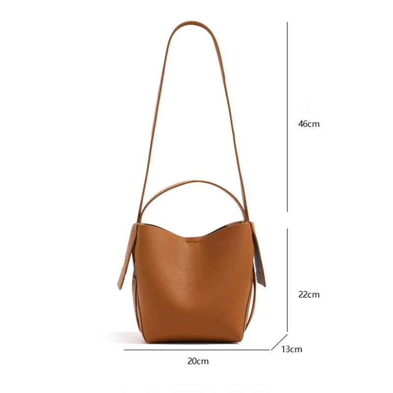 Mugrs™ Soft Leather Bucket Bag With Large Capacity
