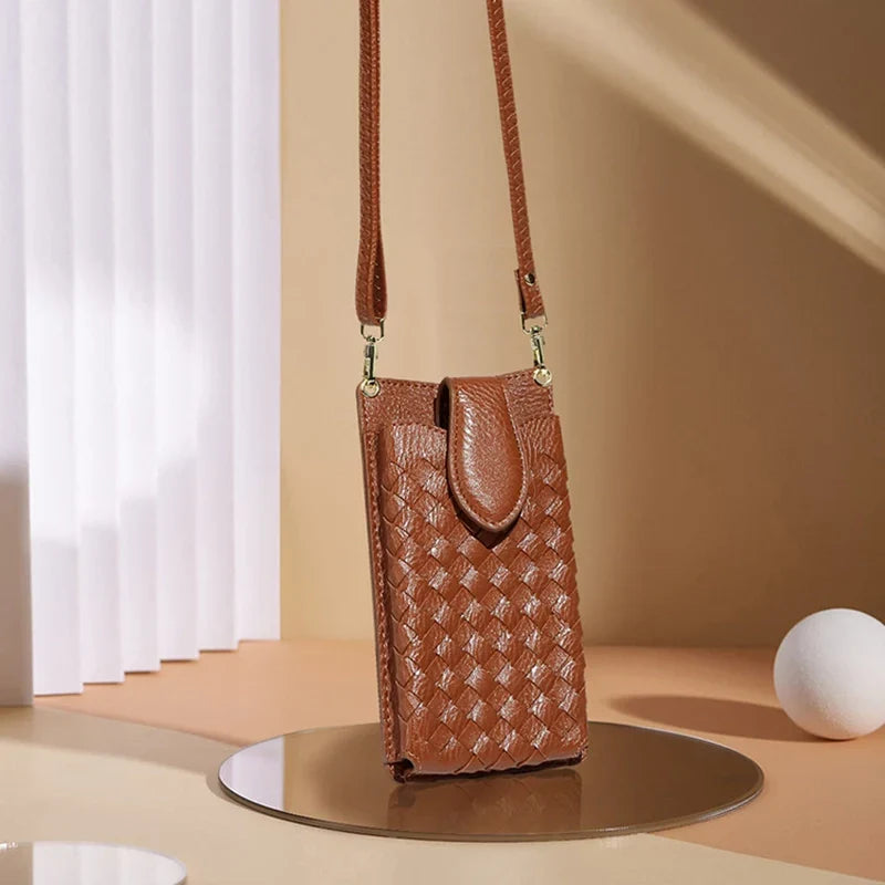 Mugrs™ Luxury Claire Woven Crossbody Phone Bag