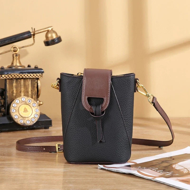 Mugrs™ Popper Leather Crossbody Phone Bag