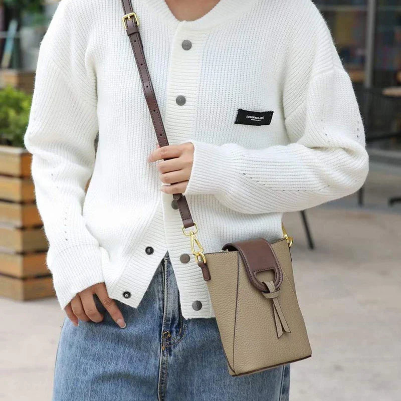 Mugrs™ Popper Leather Crossbody Phone Bag