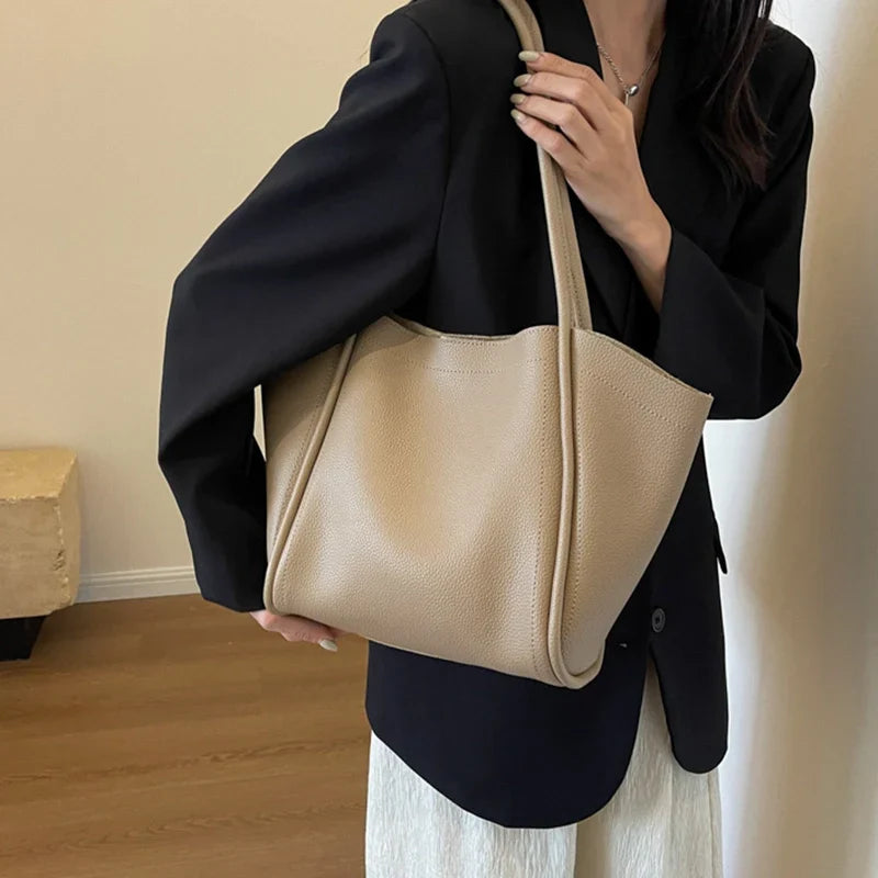 Mugrs™ Large Space PU Leather Tote Bag