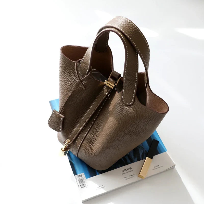 Mugrs™ Vegetable basket bag  bucket bag commuter bag leather