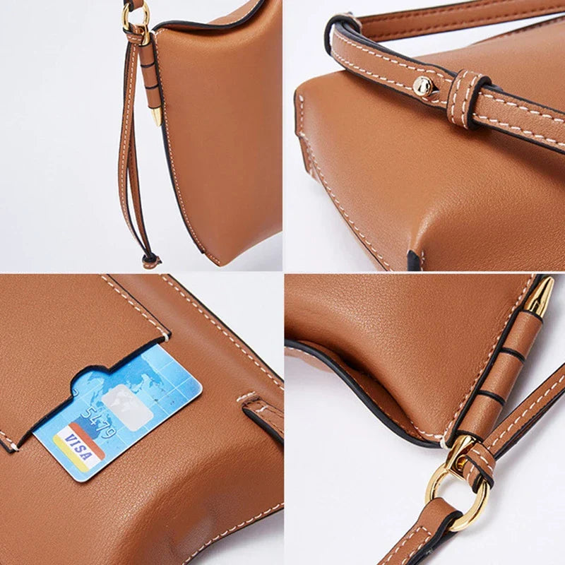 Mugrs™ Leather Crossbody Bag Mobile Phone Bag-Brown