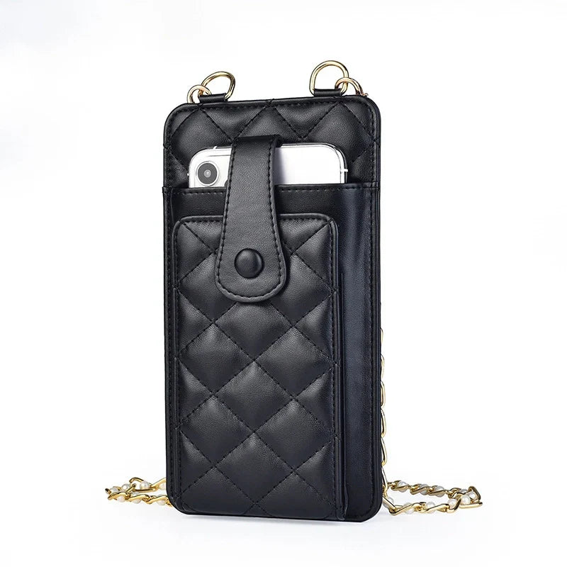 Mugrs™ Woven Vegan Crossbody Phone Bag, Card Holder