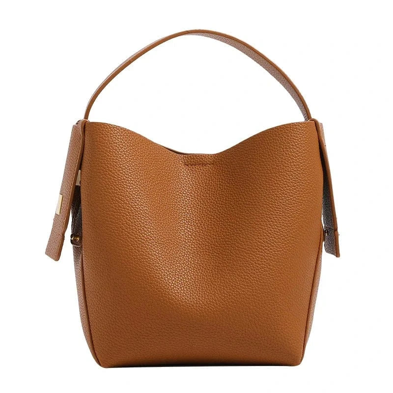 Mugrs bucket-style crossbody bag with drawstring closure