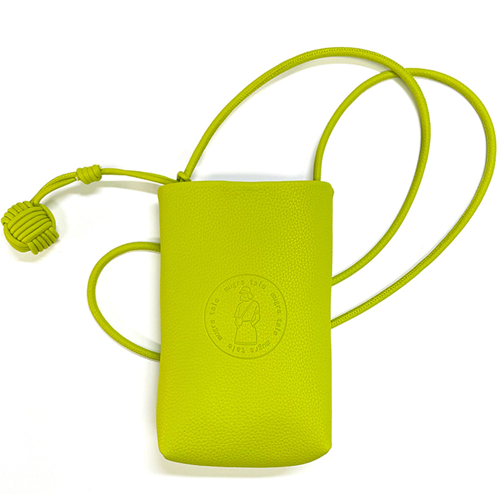 Mugrs classic avoado green vegan leather crossbody cell phone bag with embossed for women