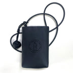 Mugrs classic vegan leather black cell phone crossbody bag with embossed