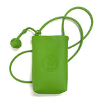 Mugrs classic grass green vegan leather crossbody cell phone bag with embossed for women