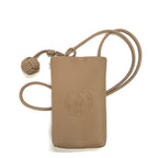 Mugrs classic tan vegan leather crossbody cell phone bag with embossed for women