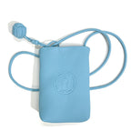 Mugrs classic light blue vegan leather crossbody cell phone bag with embossed for women