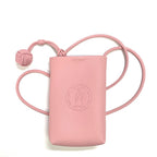Mugrs classic pink vegan leather crossbody cell phone bag with embossed