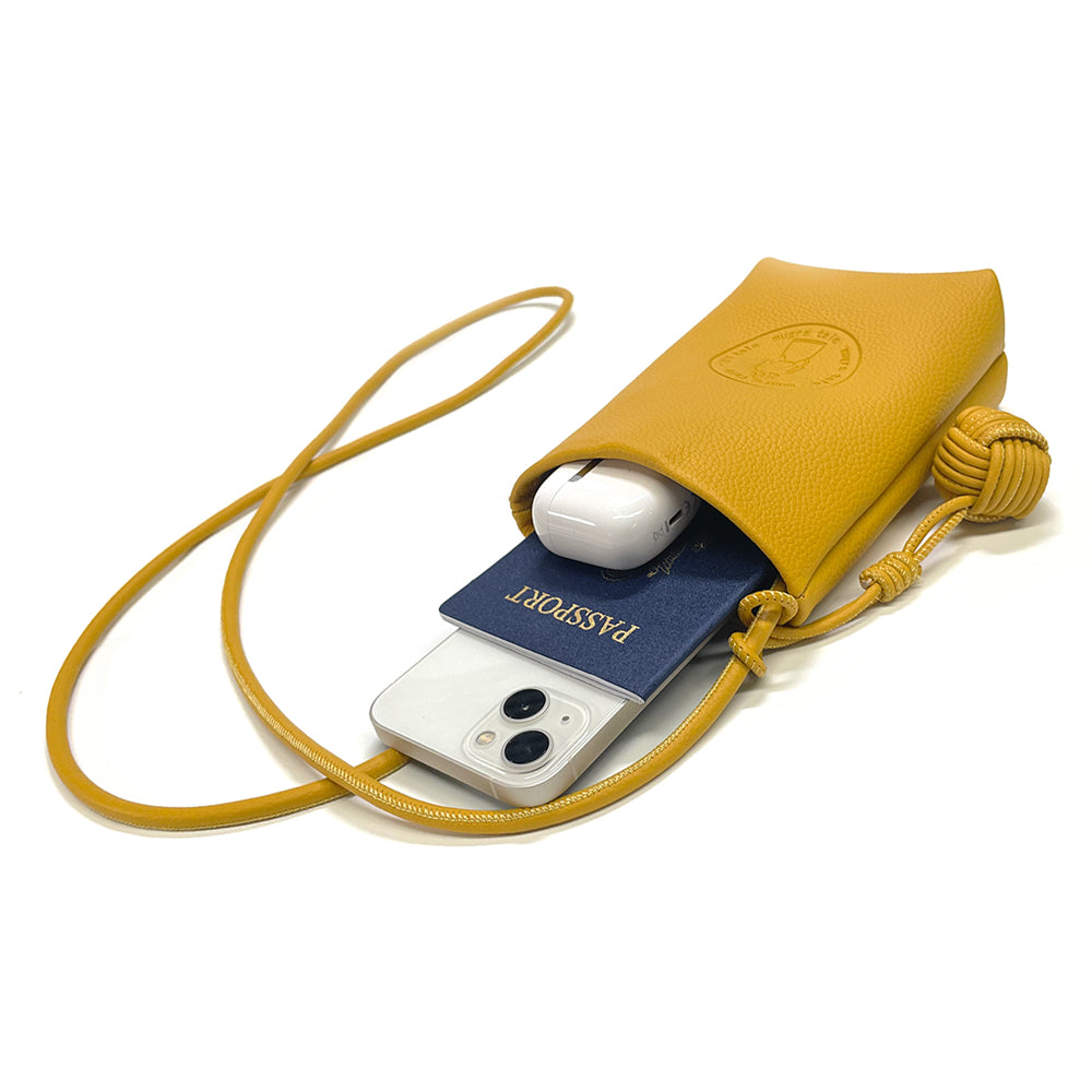 Mugrs classic leather crossbody phone bag with embossed for women