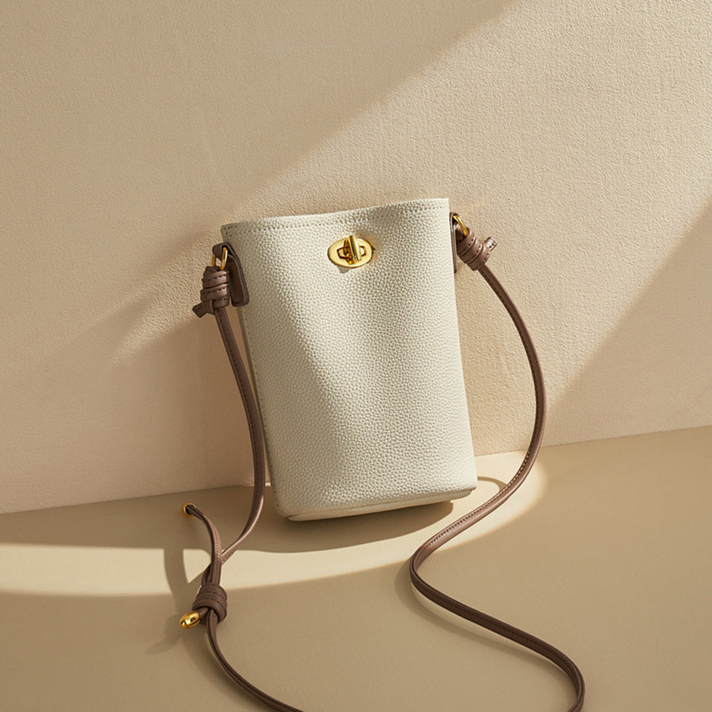 Mugrs™ Bucket Bag, Pure Vegetable Vegan Leather Crossbody Bag-Apricot