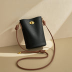 Mugrs™ Bucket Bag, Pure Vegetable Vegan Leather Crossbody Bag-Black